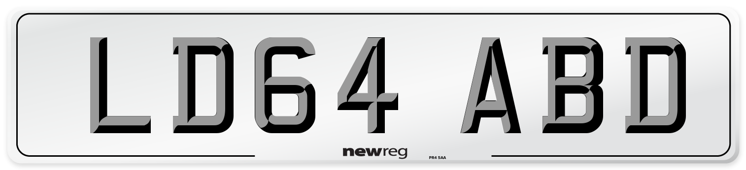 LD64 ABD Number Plate from New Reg